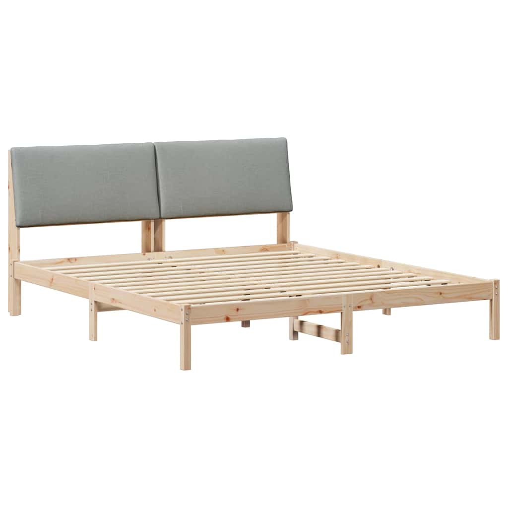 vidaXL Rama łóżka Z zagłówkiem Brązowy i jasnoszary 180 x 200 cm