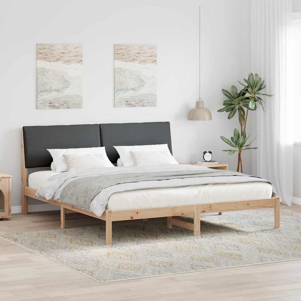 vidaXL Rama łóżka Z zagłówkiem brązowy i ciemnoszary 180 x 200 cm