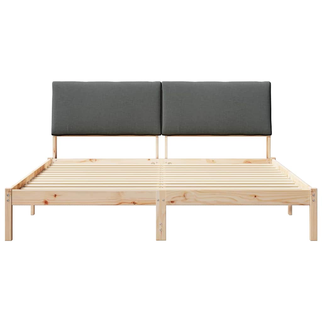 vidaXL Rama łóżka Z zagłówkiem brązowy i ciemnoszary 180 x 200 cm