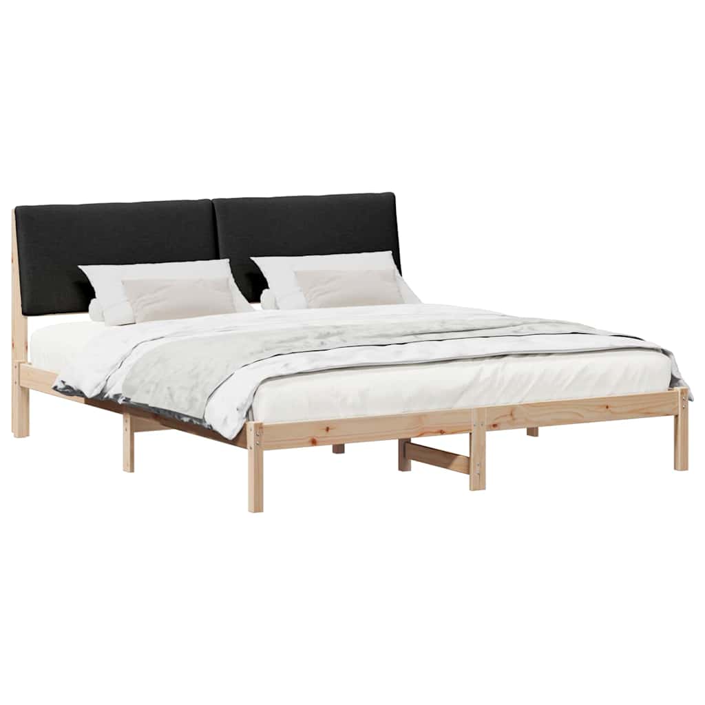 vidaXL Rama łóżka brązowo-czarny 180 x 200 cm Lite drewno sosnowe