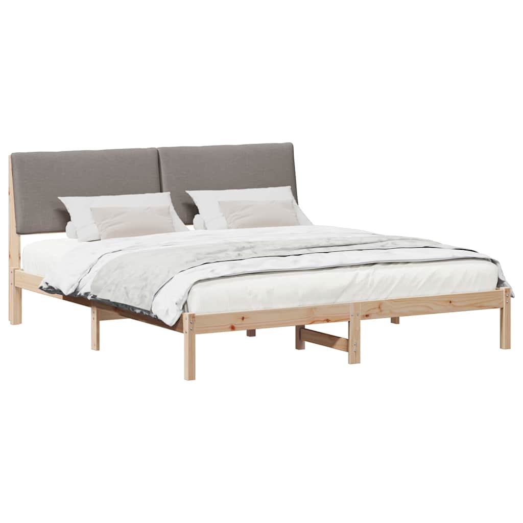 vidaXL Rama łóżka Brązowy i taupe 180 x 200 cm Lite drewno sosnowe