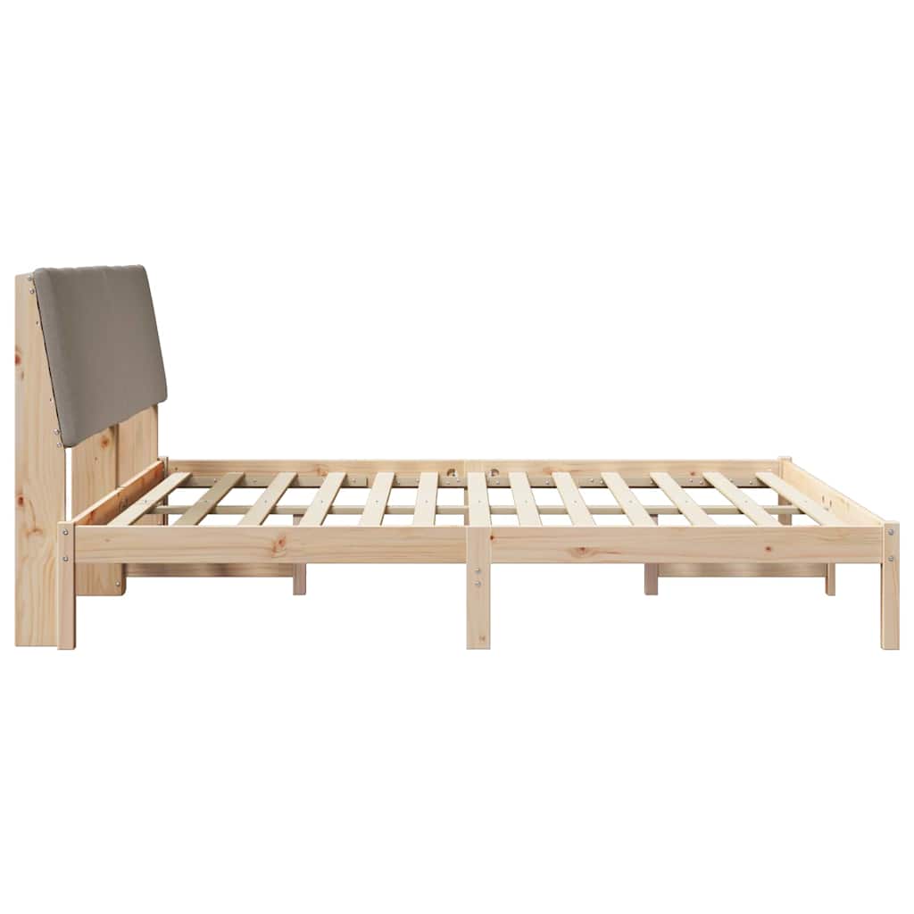 vidaXL Rama łóżka Brązowy i taupe 180 x 200 cm Lite drewno sosnowe