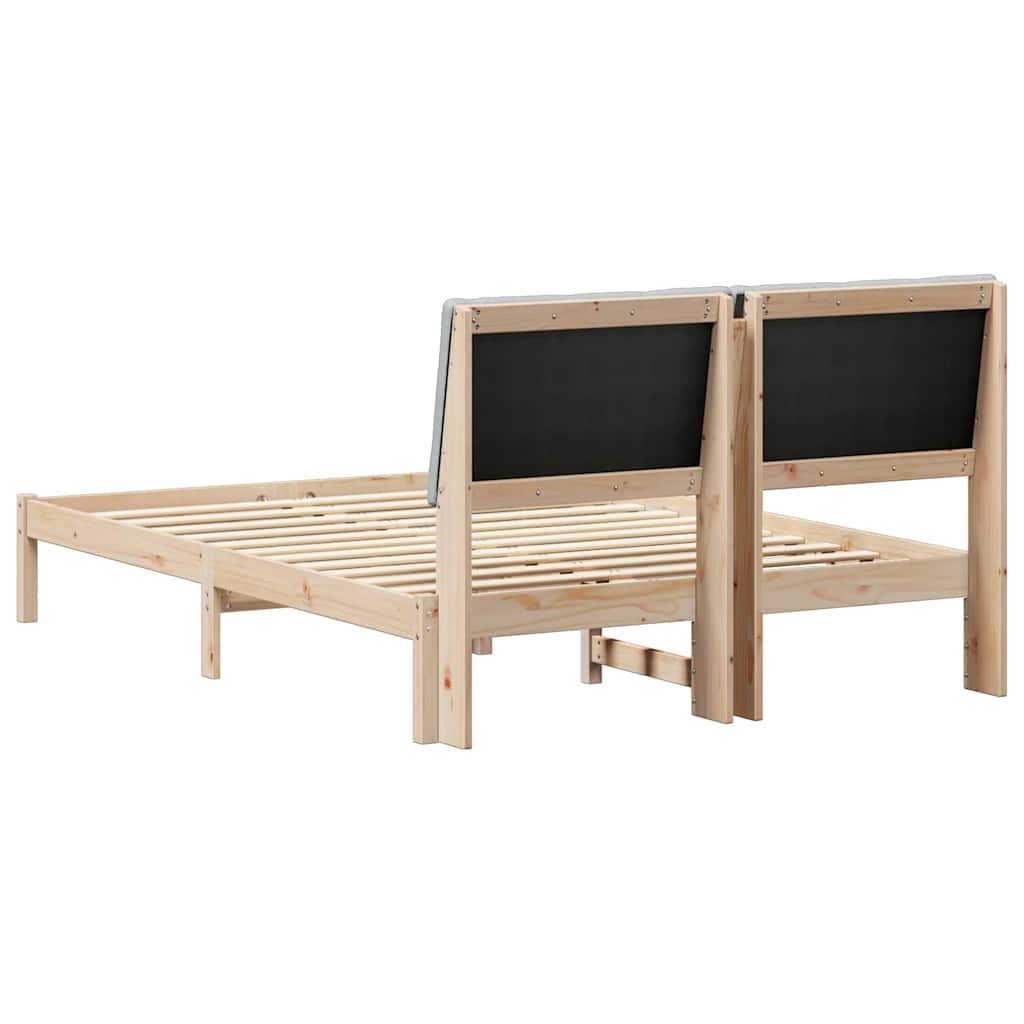 vidaXL Rama łóżka Z zagłówkiem Brązowy i jasnoszary 160 x 200 cm