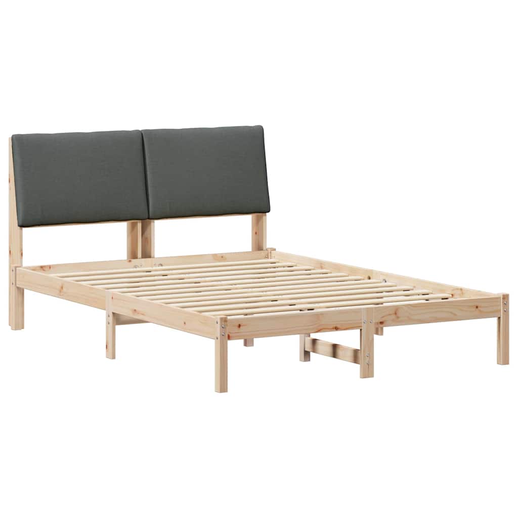 vidaXL Rama łóżka Z zagłówkiem brązowy i ciemnoszary 160 x 200 cm