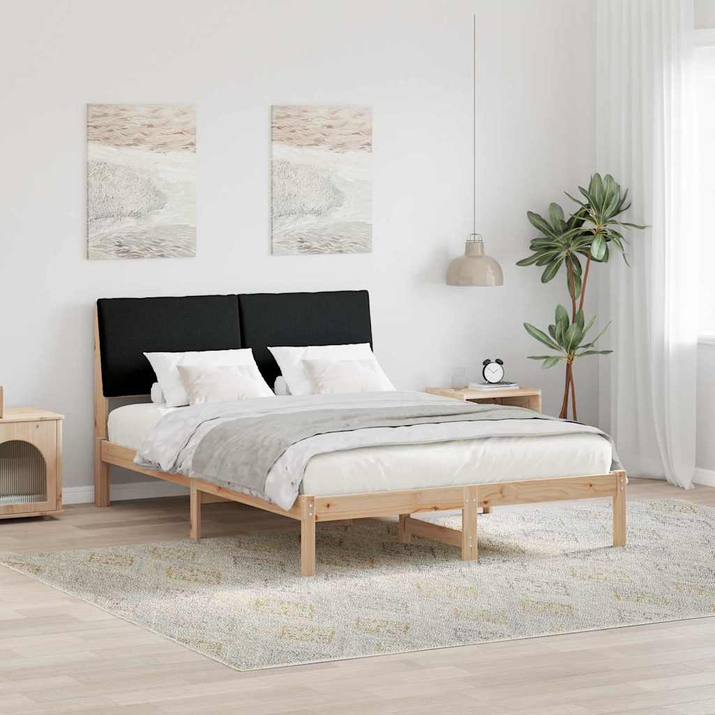 vidaXL Rama łóżka brązowo-czarny 160 x 200 cm Lite drewno sosnowe