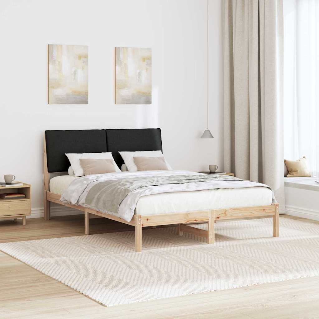 vidaXL Rama łóżka brązowo-czarny 160 x 200 cm Lite drewno sosnowe