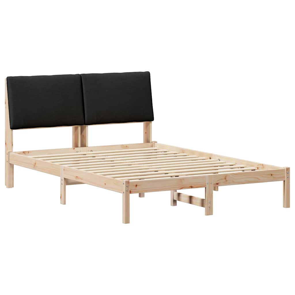 vidaXL Rama łóżka brązowo-czarny 160 x 200 cm Lite drewno sosnowe