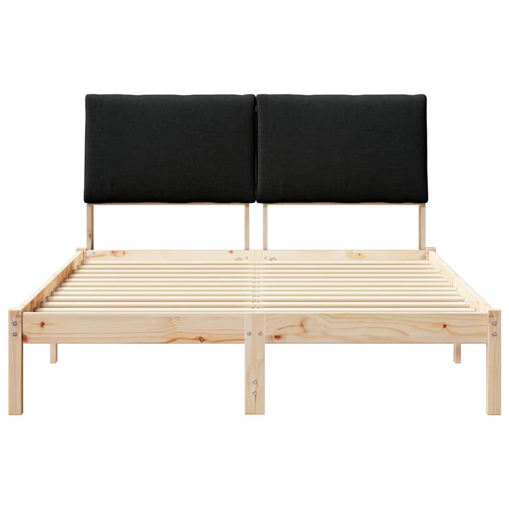 vidaXL Rama łóżka brązowo-czarny 160 x 200 cm Lite drewno sosnowe