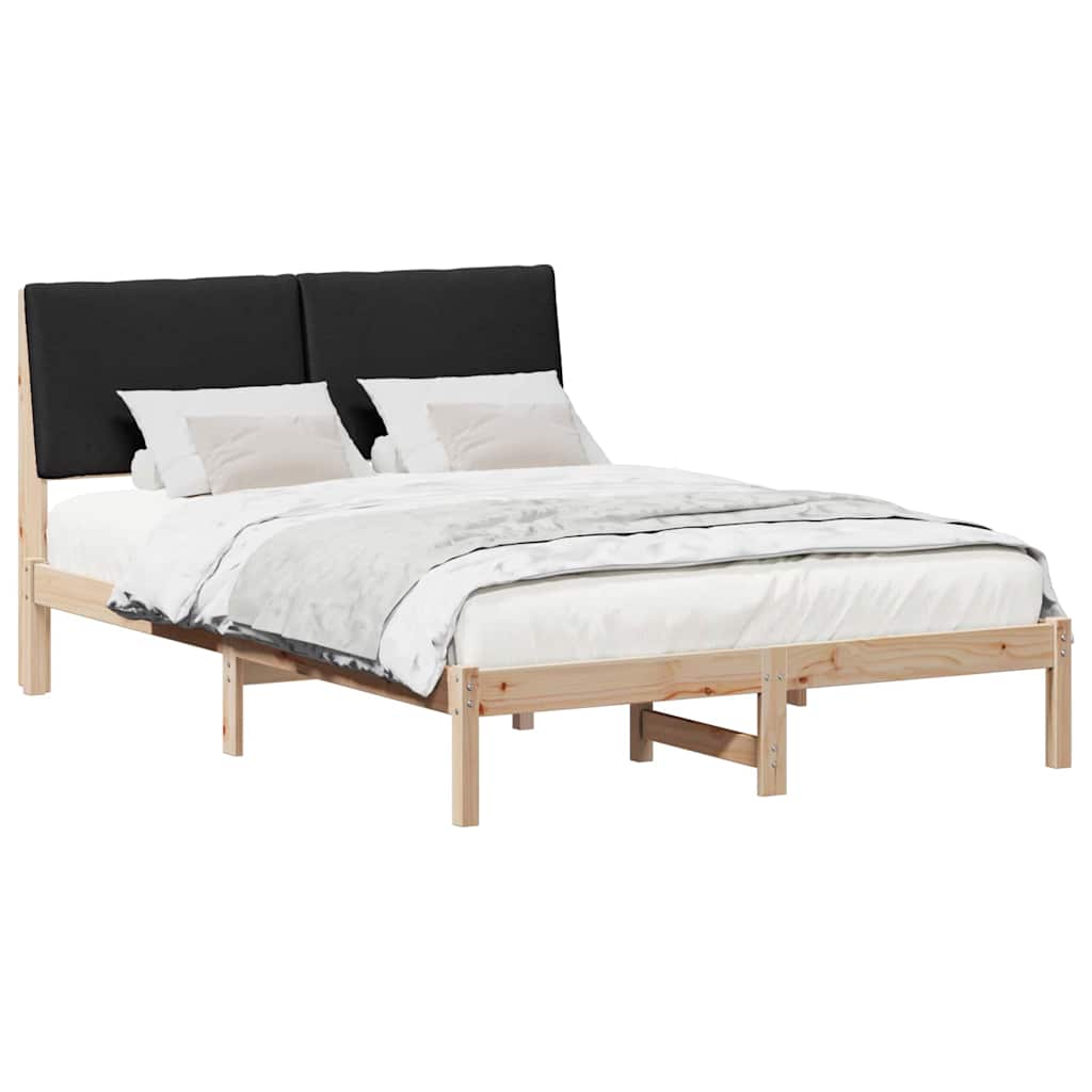 vidaXL Rama łóżka brązowo-czarny 160 x 200 cm Lite drewno sosnowe