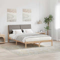 vidaXL Rama łóżka Brązowy i taupe 160 x 200 cm Lite drewno sosnowe