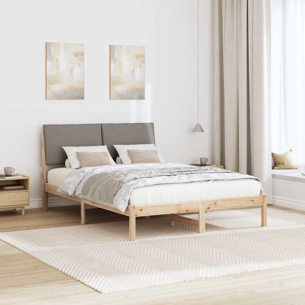 vidaXL Rama łóżka Brązowy i taupe 160 x 200 cm Lite drewno sosnowe