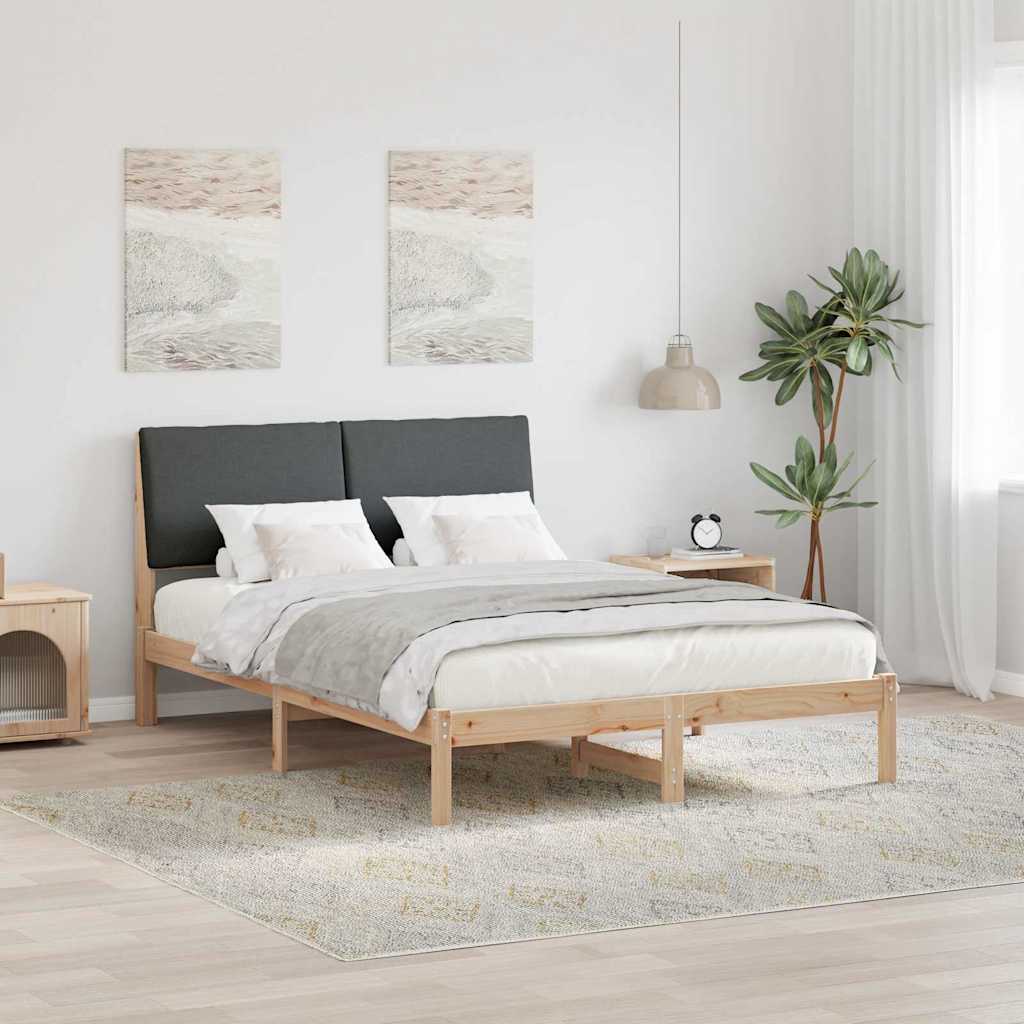 vidaXL Rama łóżka Z zagłówkiem brązowy i ciemnoszary 150 x 200 cm