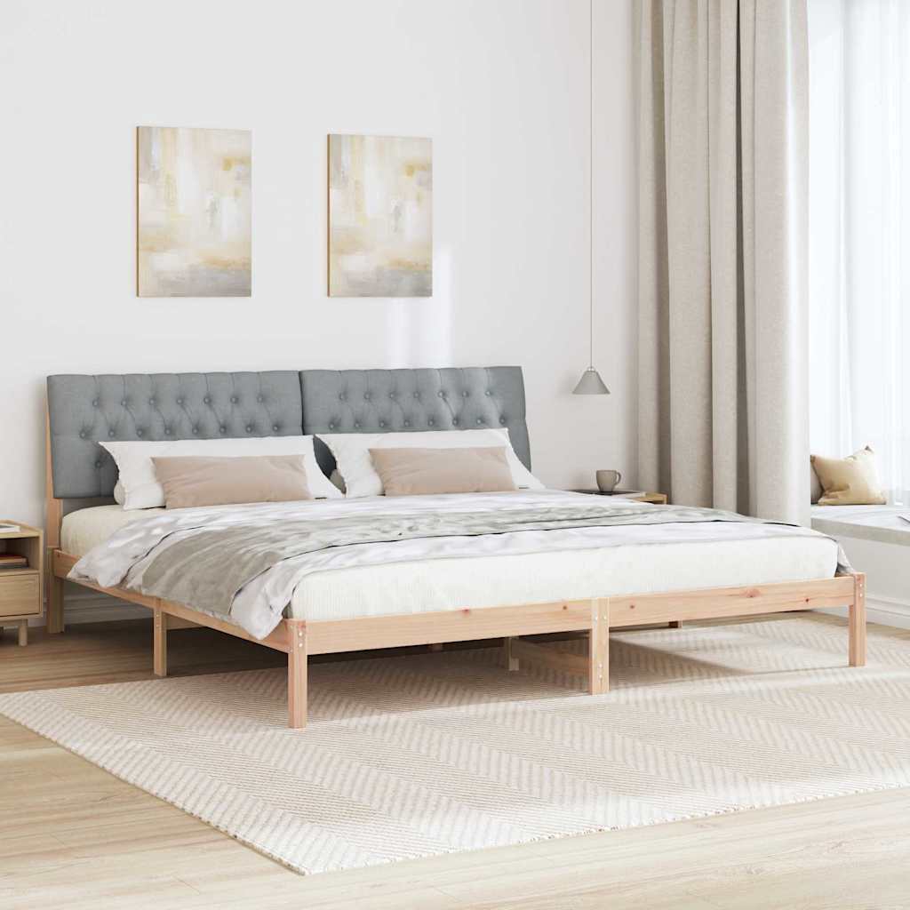 vidaXL Ramka łóżka z tapicerowanym wezgłowiem Brązowy 200 x 200 cm