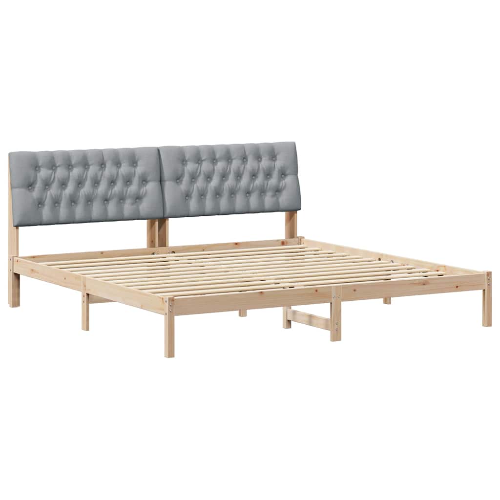 vidaXL Ramka łóżka z tapicerowanym wezgłowiem Brązowy 200 x 200 cm
