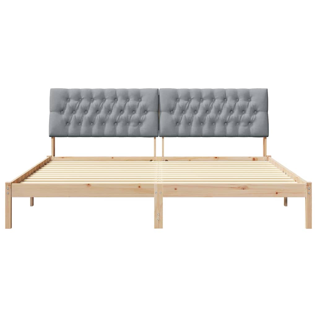 vidaXL Ramka łóżka z tapicerowanym wezgłowiem Brązowy 200 x 200 cm