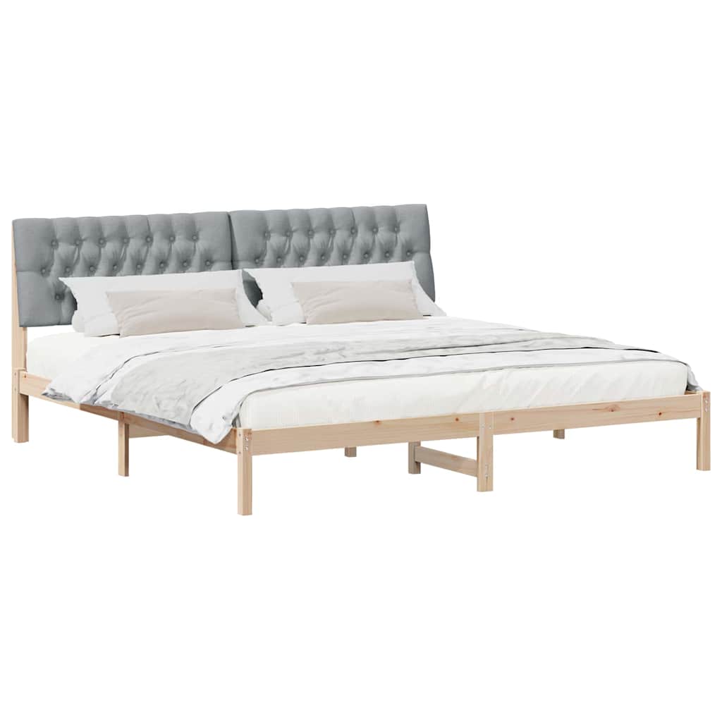 vidaXL Ramka łóżka z tapicerowanym wezgłowiem Brązowy 200 x 200 cm