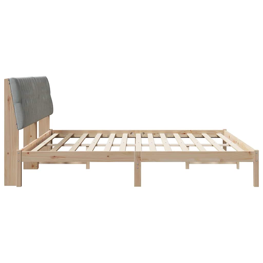vidaXL Ramka łóżka z tapicerowanym wezgłowiem Brązowy 200 x 200 cm