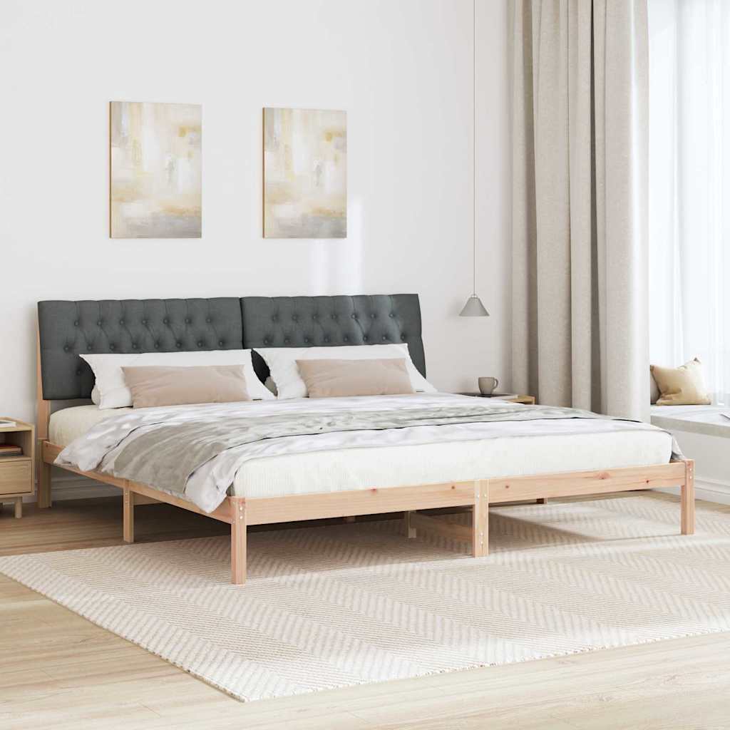 vidaXL Ramka łóżka z tapicerowanym wezgłowiem Brązowy 200 x 200 cm