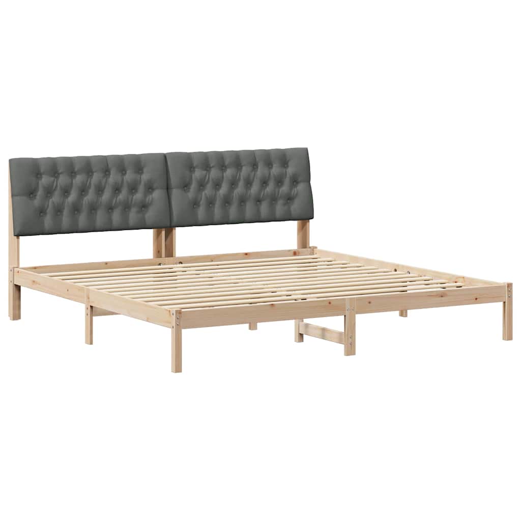 vidaXL Ramka łóżka z tapicerowanym wezgłowiem Brązowy 200 x 200 cm