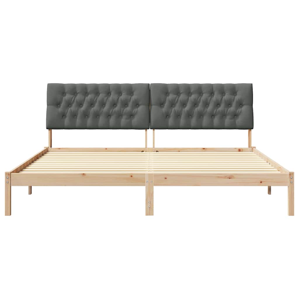 vidaXL Ramka łóżka z tapicerowanym wezgłowiem Brązowy 200 x 200 cm