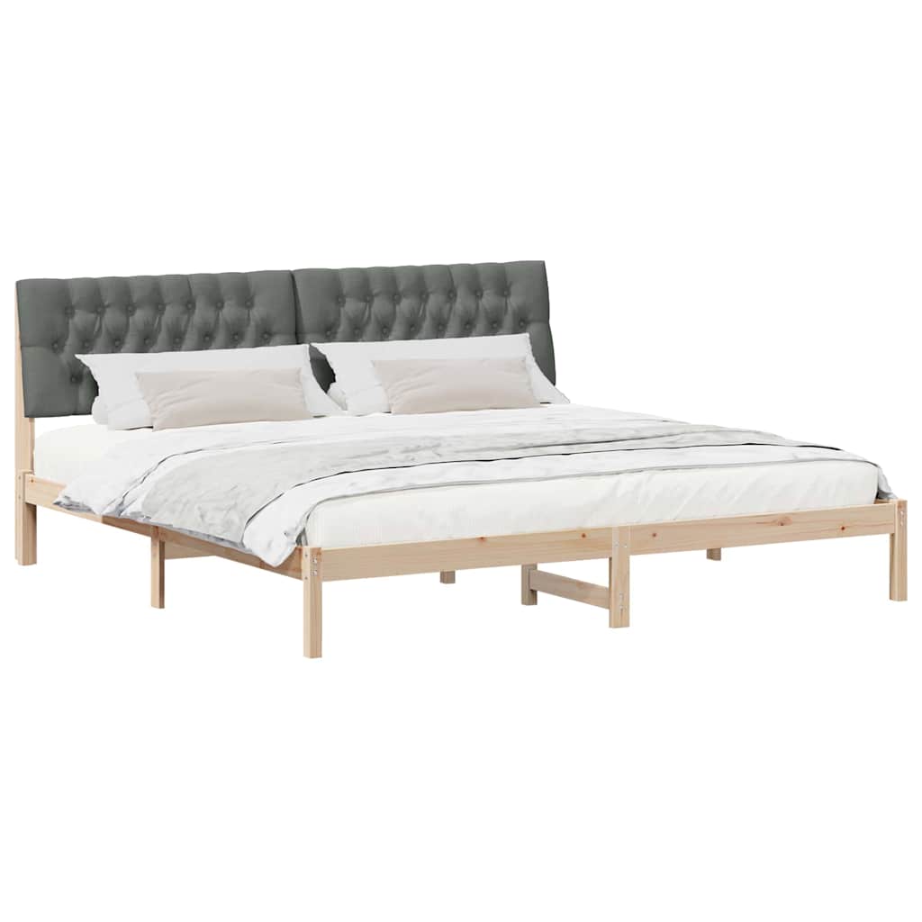 vidaXL Ramka łóżka z tapicerowanym wezgłowiem Brązowy 200 x 200 cm