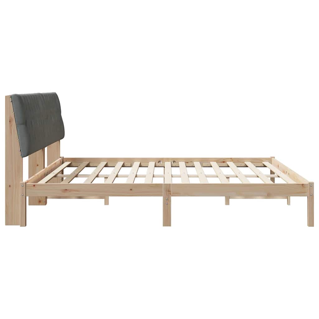 vidaXL Ramka łóżka z tapicerowanym wezgłowiem Brązowy 200 x 200 cm