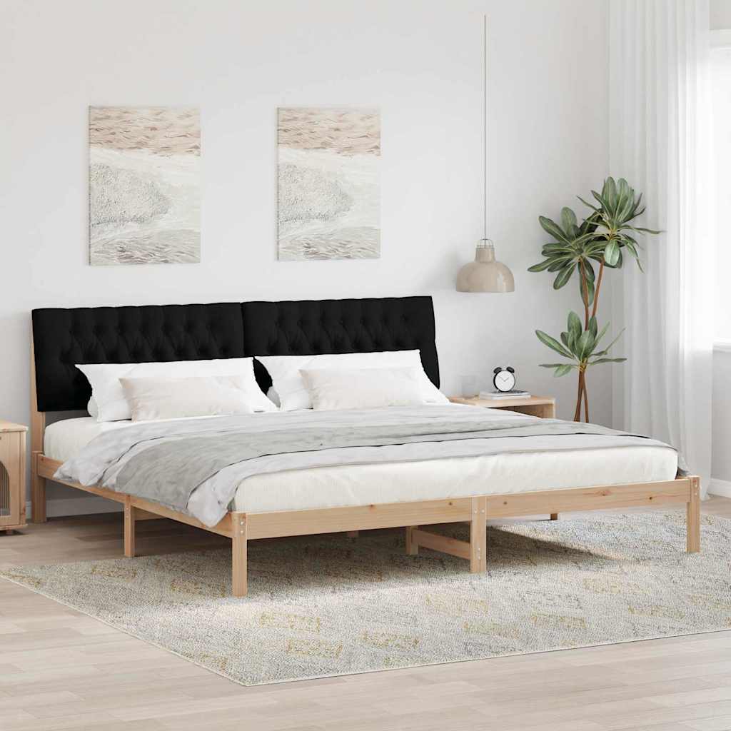 vidaXL Ramka łóżka z tapicerowanym wezgłowiem Brązowy 200 x 200 cm
