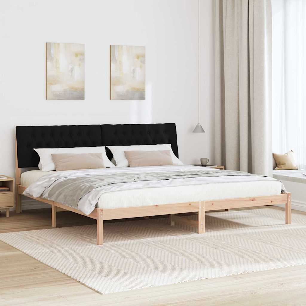 vidaXL Ramka łóżka z tapicerowanym wezgłowiem Brązowy 200 x 200 cm