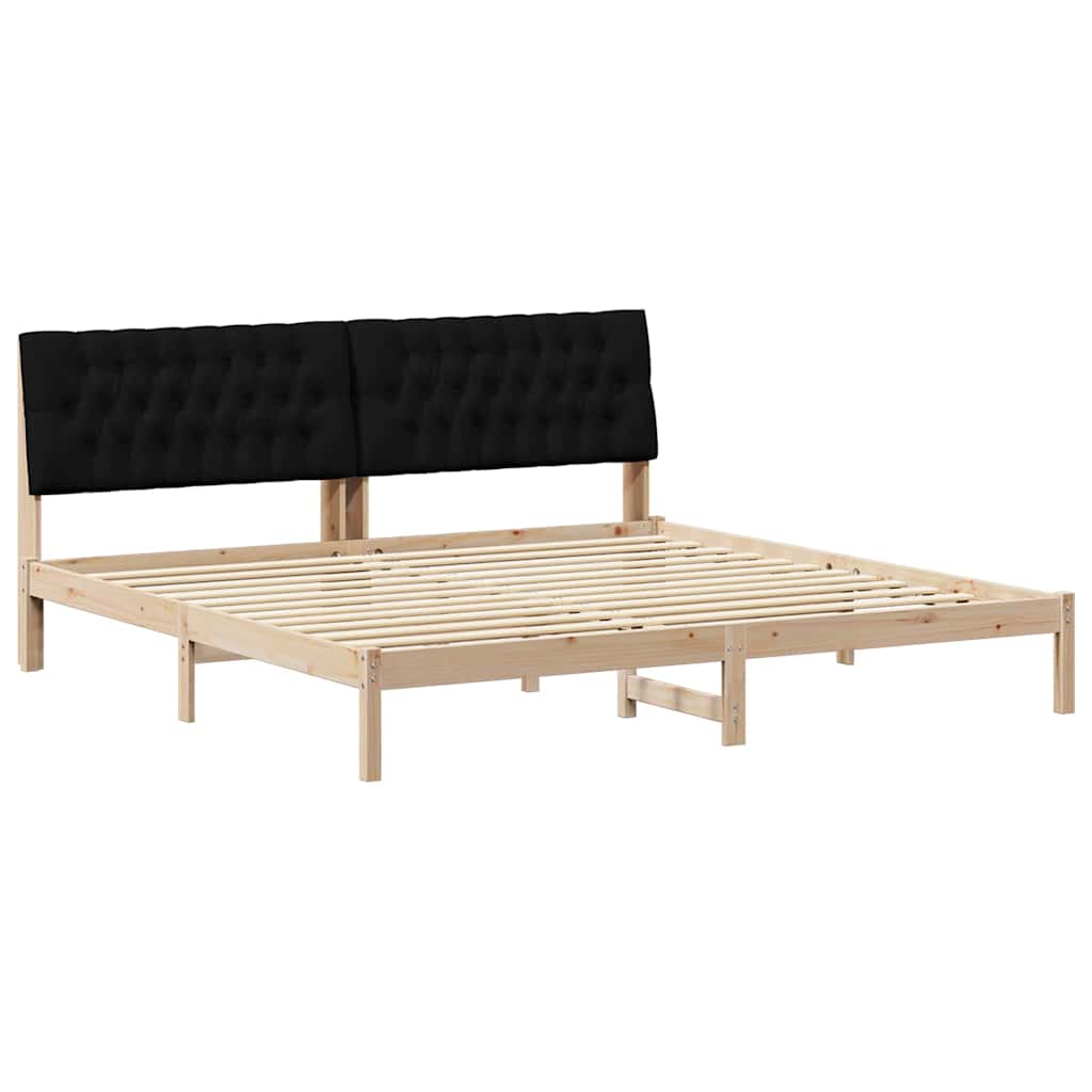 vidaXL Ramka łóżka z tapicerowanym wezgłowiem Brązowy 200 x 200 cm