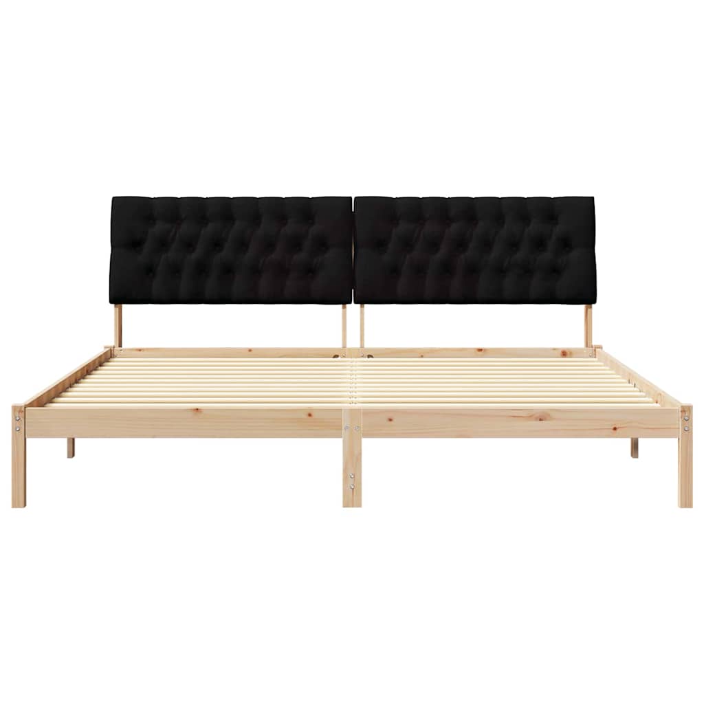 vidaXL Ramka łóżka z tapicerowanym wezgłowiem Brązowy 200 x 200 cm