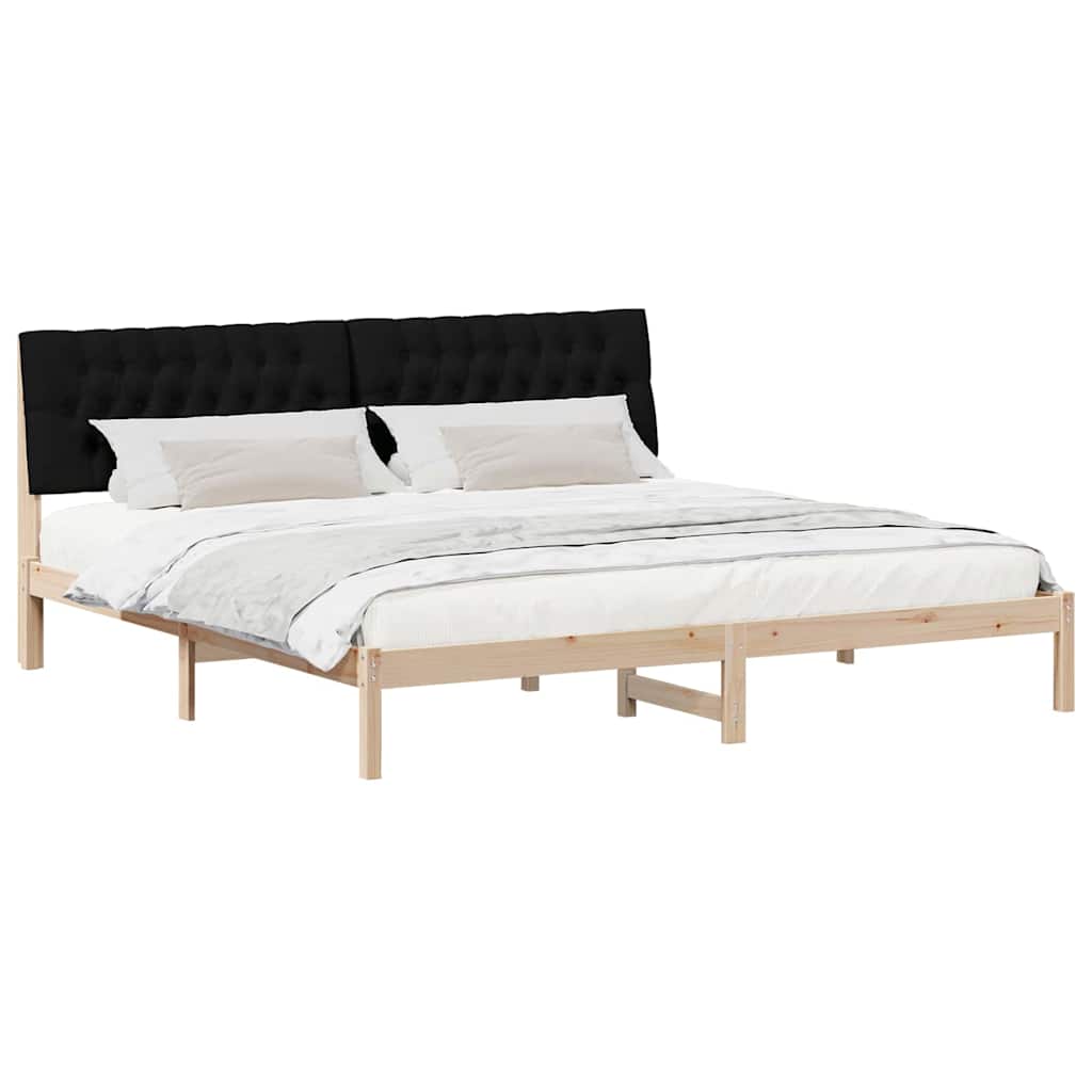 vidaXL Ramka łóżka z tapicerowanym wezgłowiem Brązowy 200 x 200 cm
