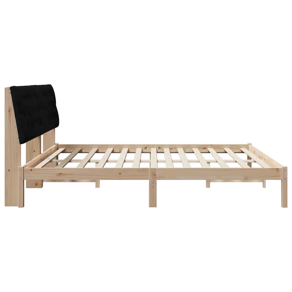 vidaXL Ramka łóżka z tapicerowanym wezgłowiem Brązowy 200 x 200 cm