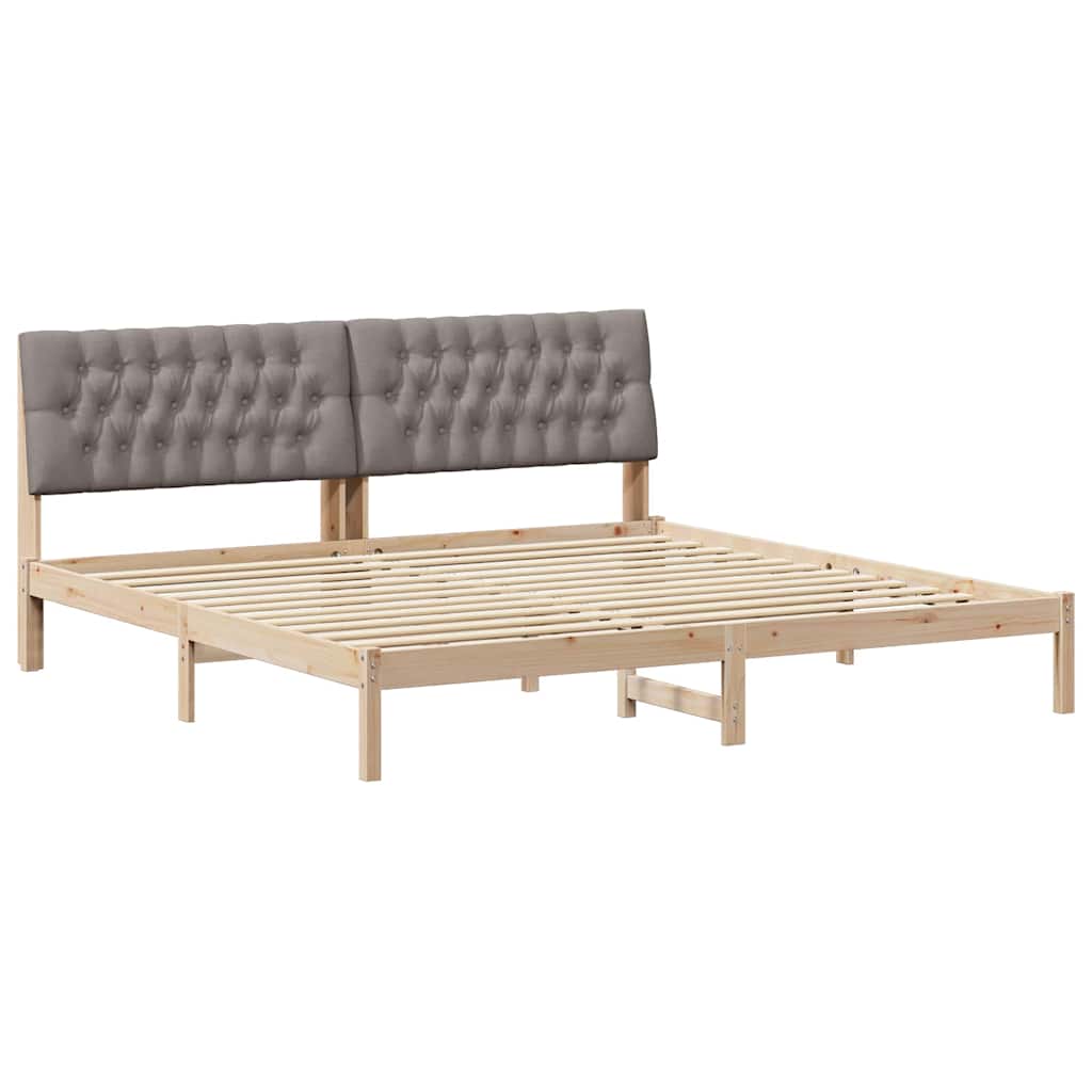 vidaXL Ramka łóżka z tapicerowanym wezgłowiem Brązowy 200 x 200 cm