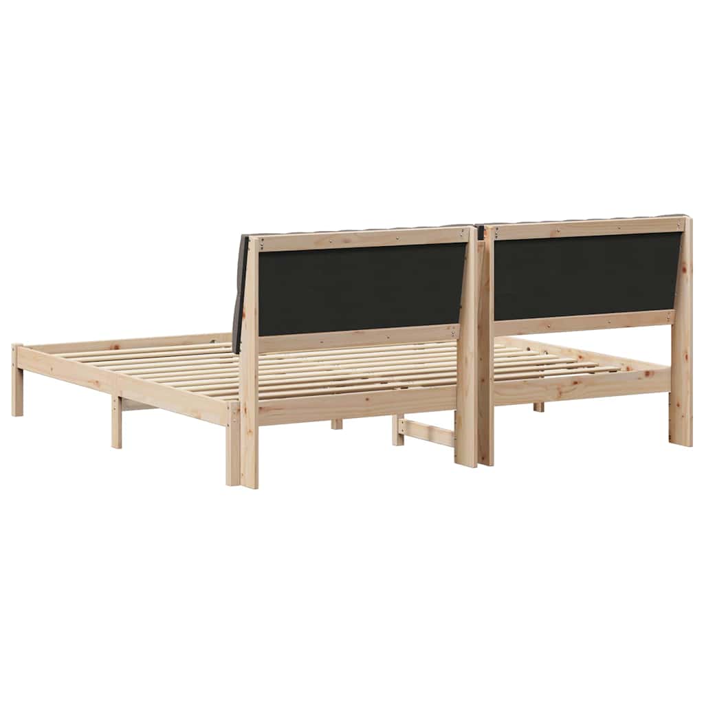 vidaXL Ramka łóżka z tapicerowanym wezgłowiem Brązowy 200 x 200 cm