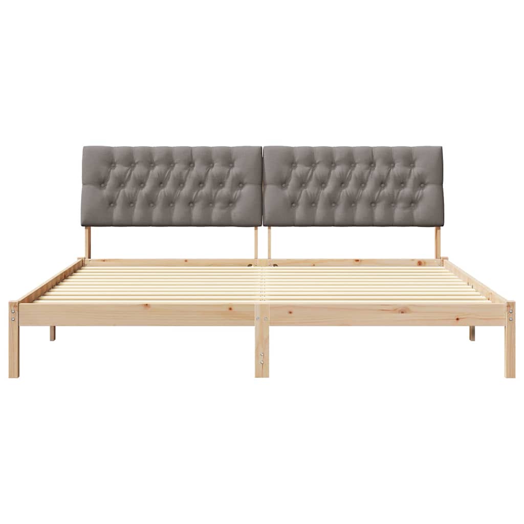 vidaXL Ramka łóżka z tapicerowanym wezgłowiem Brązowy 200 x 200 cm