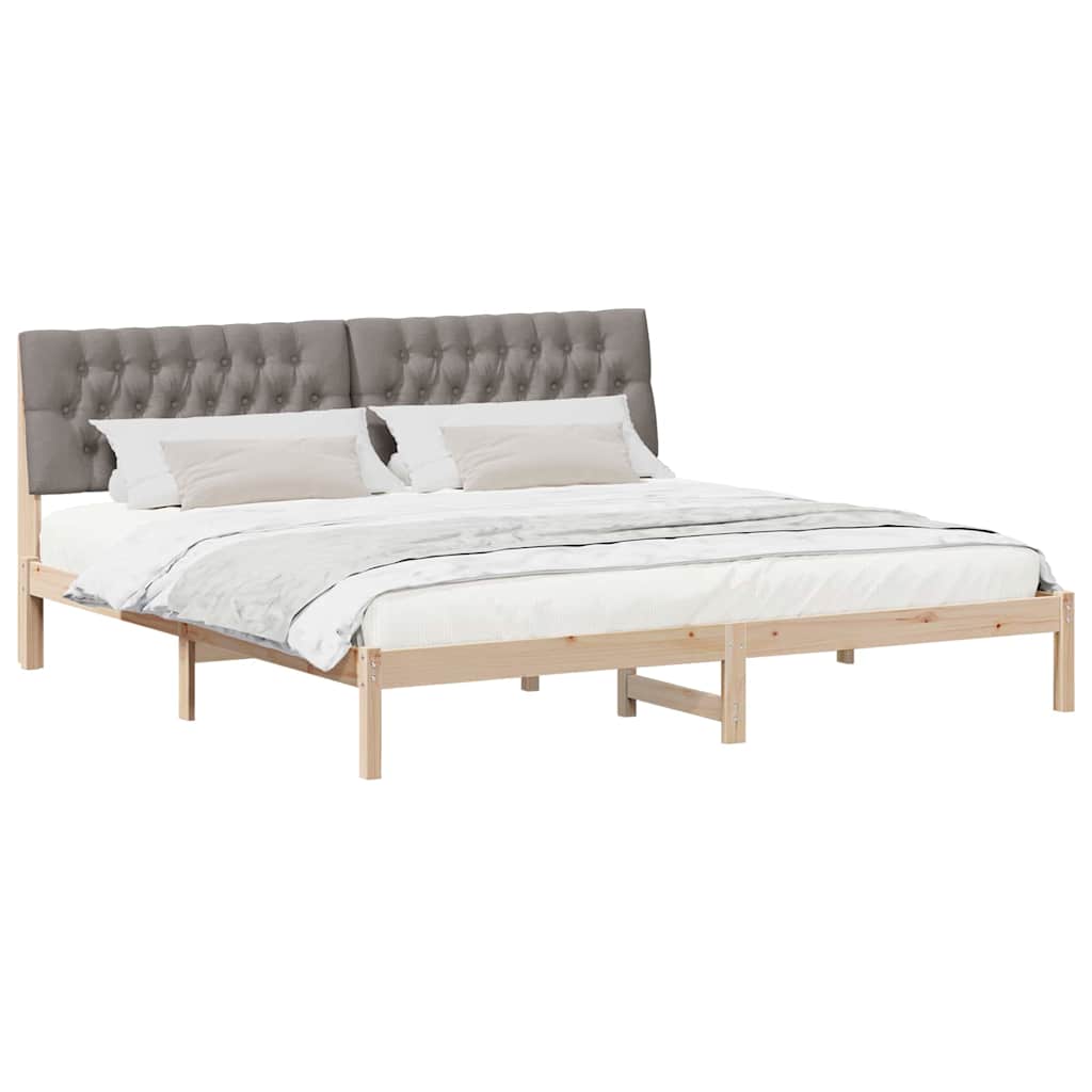 vidaXL Ramka łóżka z tapicerowanym wezgłowiem Brązowy 200 x 200 cm