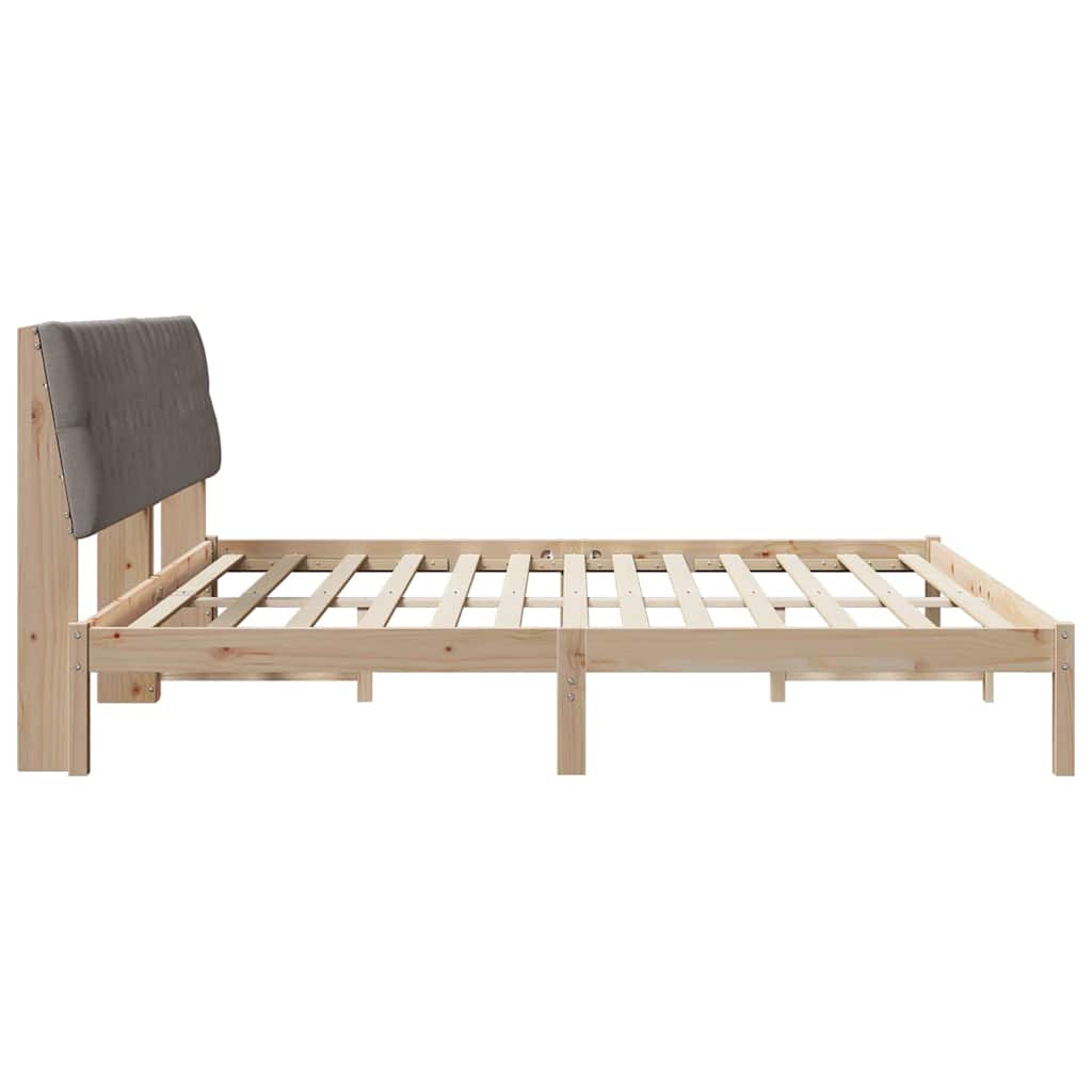 vidaXL Ramka łóżka z tapicerowanym wezgłowiem Brązowy 200 x 200 cm