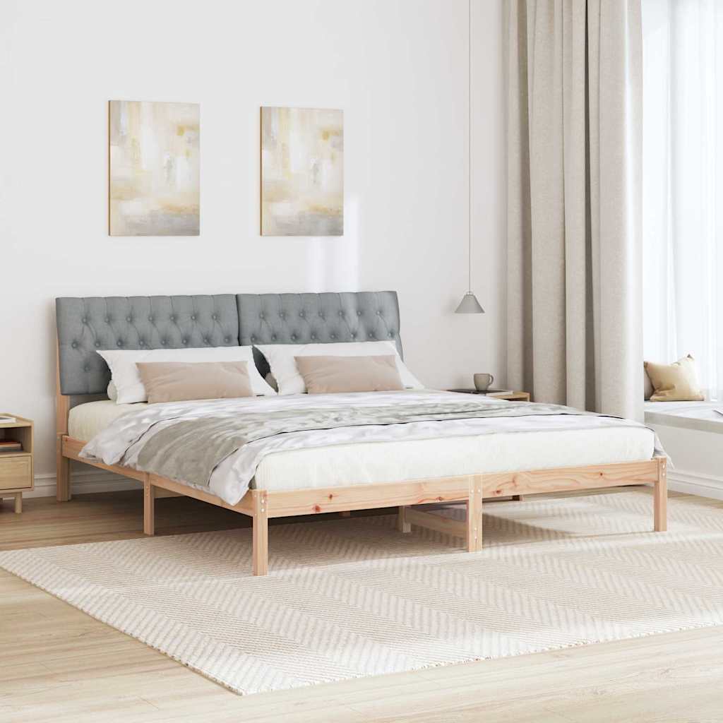 vidaXL Ramka łóżka z tapicerowanym wezgłowiem Brązowy 180 x 200 cm
