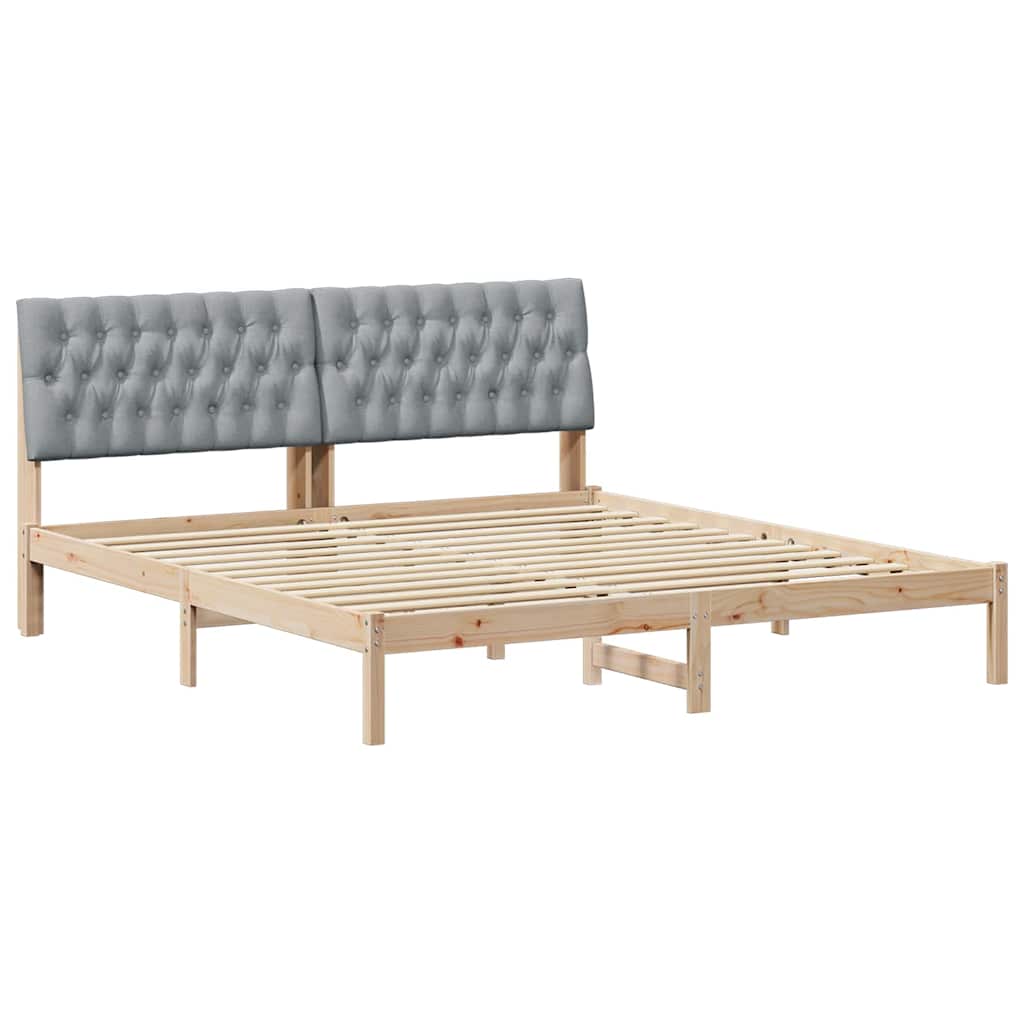 vidaXL Ramka łóżka z tapicerowanym wezgłowiem Brązowy 180 x 200 cm