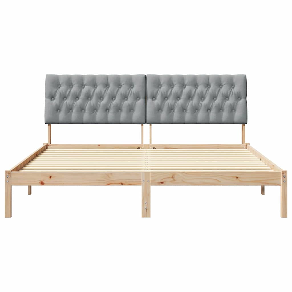 vidaXL Ramka łóżka z tapicerowanym wezgłowiem Brązowy 180 x 200 cm