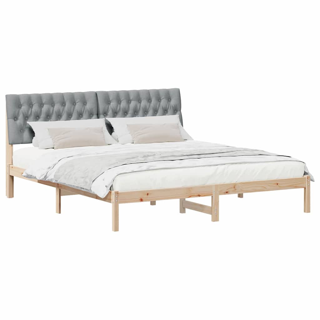 vidaXL Ramka łóżka z tapicerowanym wezgłowiem Brązowy 180 x 200 cm