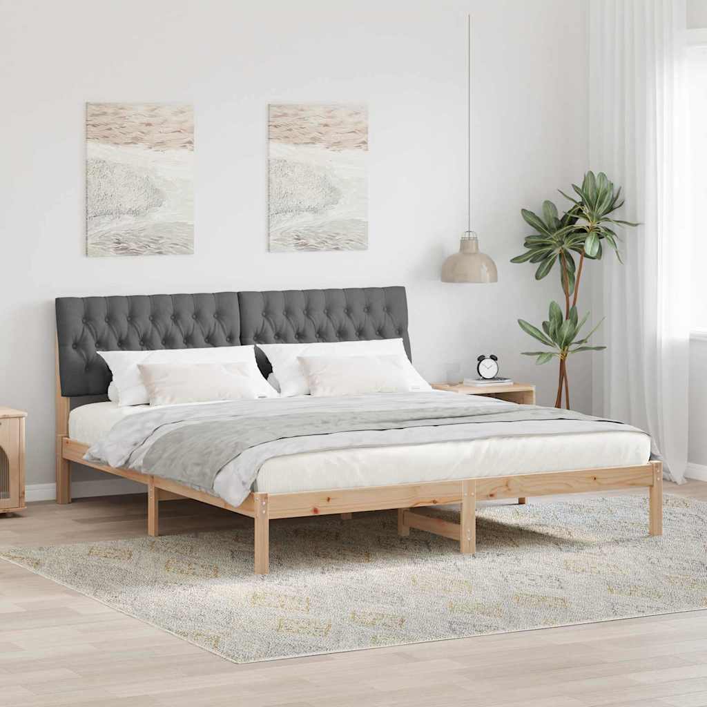 vidaXL Ramka łóżka z tapicerowanym wezgłowiem Brązowy 180 x 200 cm