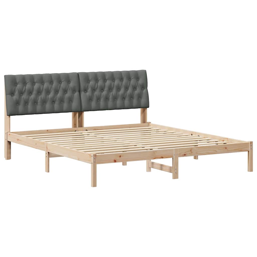 vidaXL Ramka łóżka z tapicerowanym wezgłowiem Brązowy 180 x 200 cm