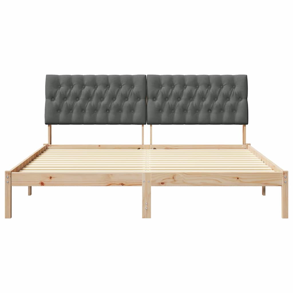 vidaXL Ramka łóżka z tapicerowanym wezgłowiem Brązowy 180 x 200 cm