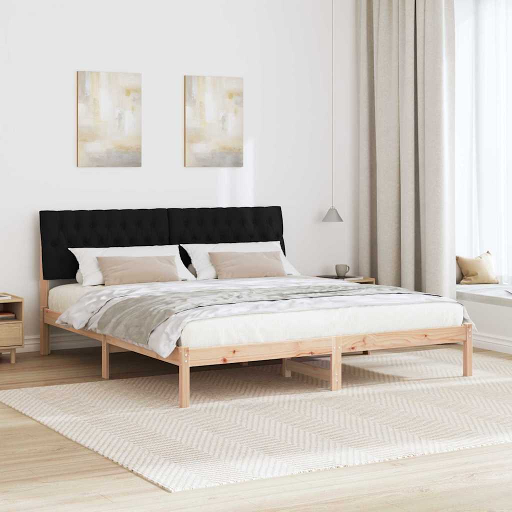 vidaXL Ramka łóżka z tapicerowanym wezgłowiem Brązowy 180 x 200 cm