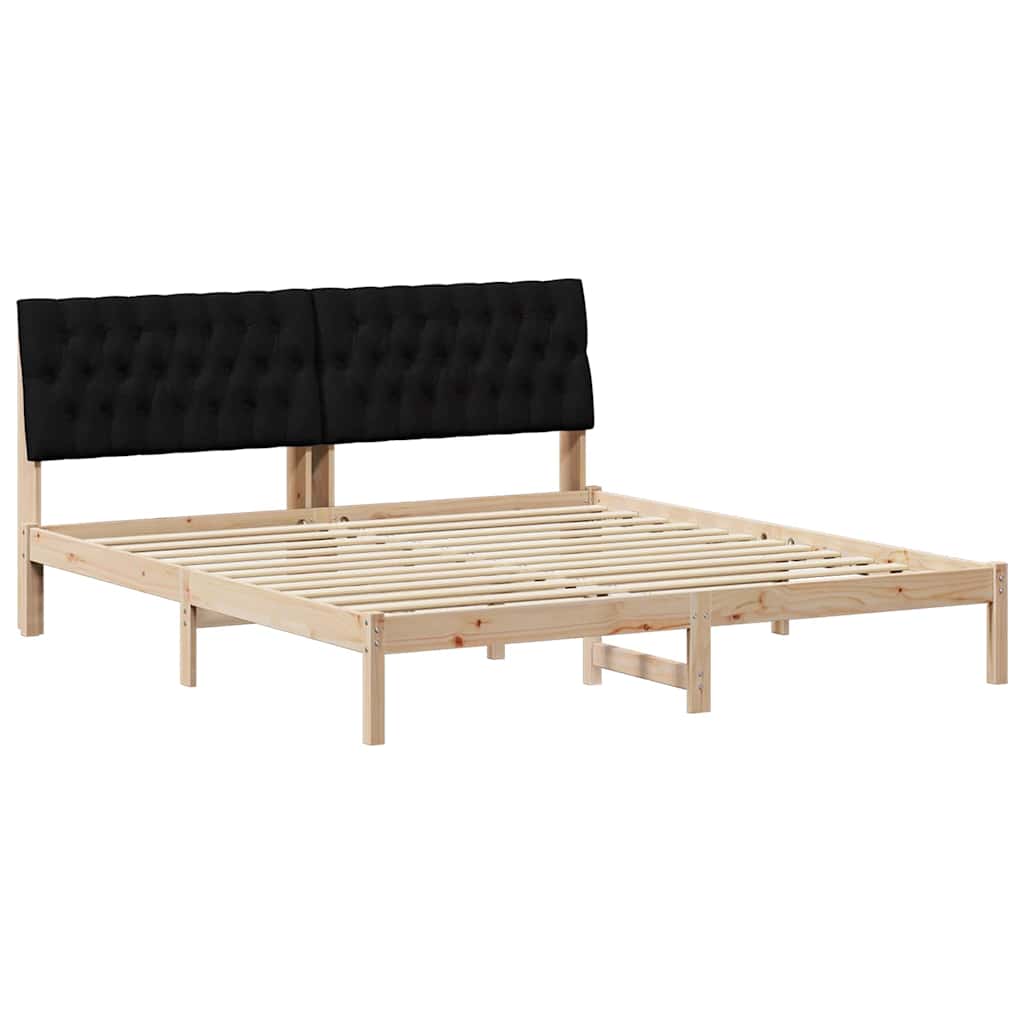 vidaXL Ramka łóżka z tapicerowanym wezgłowiem Brązowy 180 x 200 cm