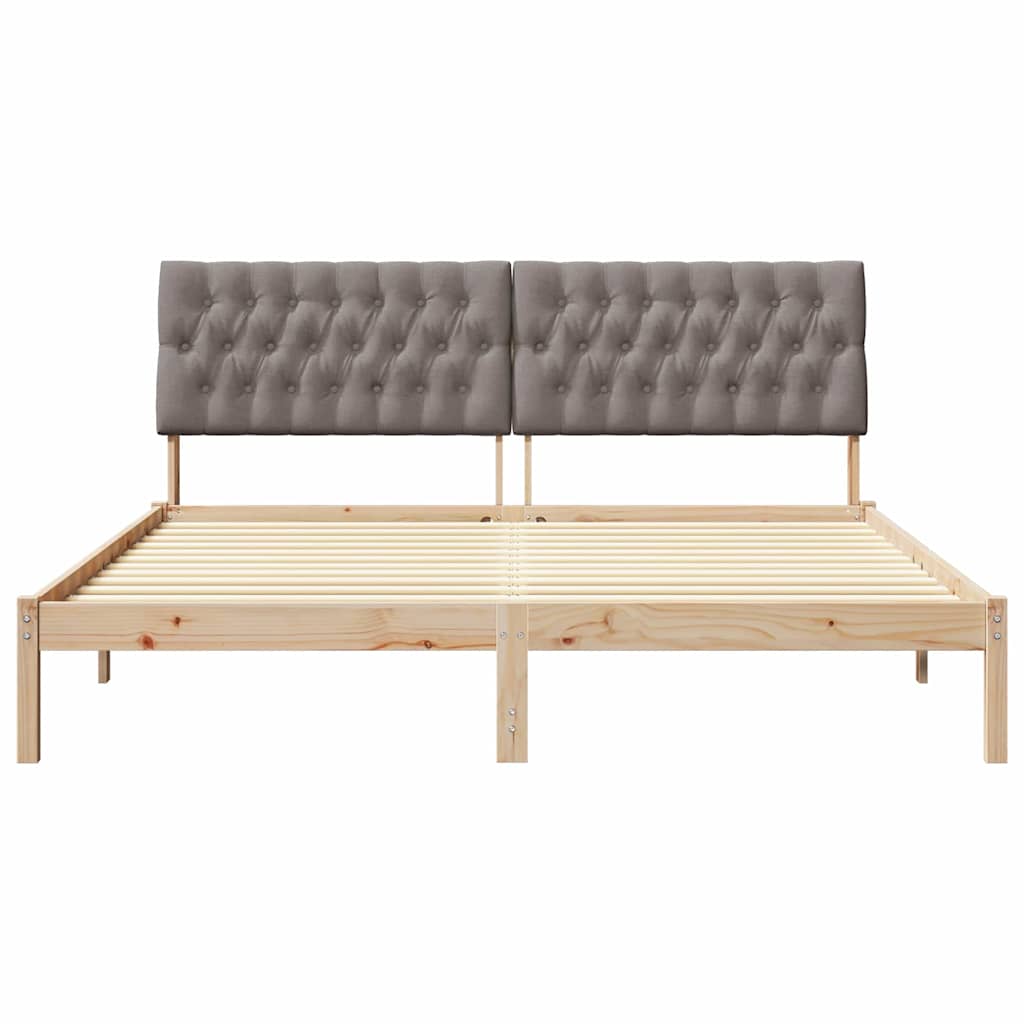 vidaXL Ramka łóżka z tapicerowanym wezgłowiem Brązowy 180 x 200 cm