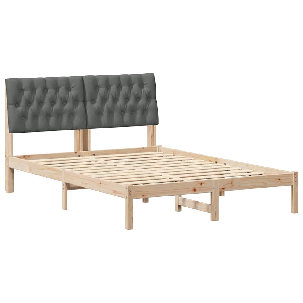 vidaXL Ramka łóżka z tapicerowanym wezgłowiem Brązowy 160 x 200 cm