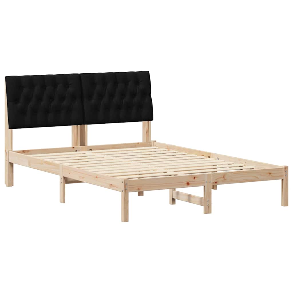 vidaXL Ramka łóżka z tapicerowanym wezgłowiem Brązowy 160 x 200 cm