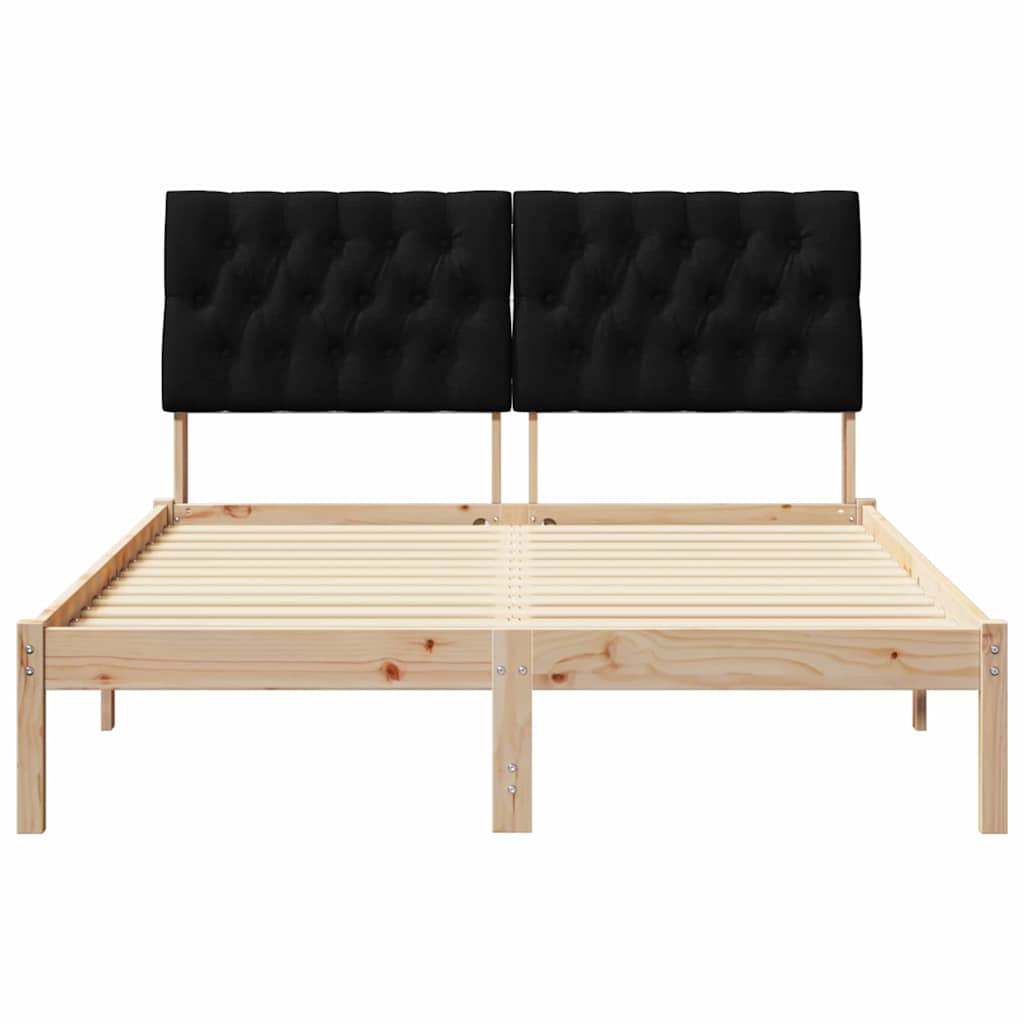 vidaXL Ramka łóżka z tapicerowanym wezgłowiem Brązowy 160 x 200 cm